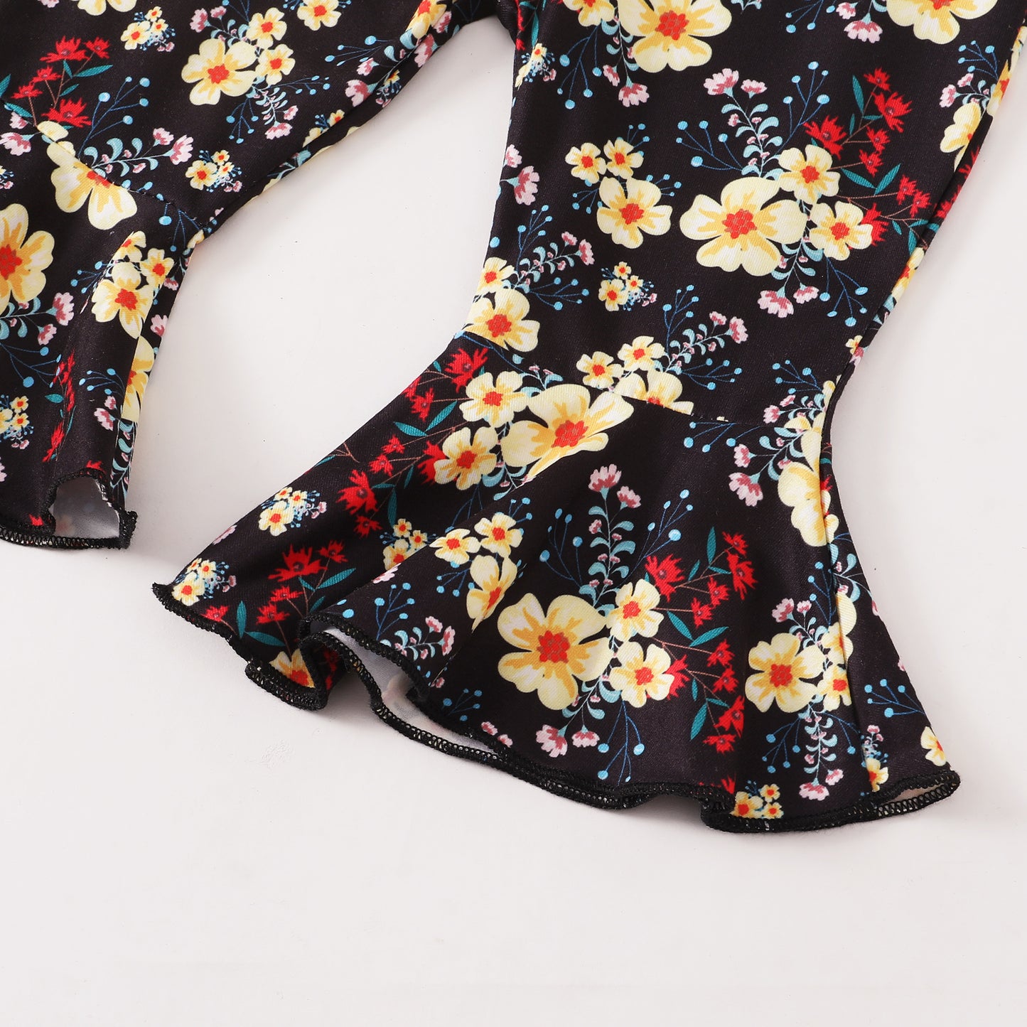 Baby Girls Outfits Solid Color Romper Top Sunflower Print Pants Headband 3Pcs Winter Clothes Set 32110704