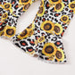 Baby Girls Outfits Solid Color Romper Top Sunflower Print Pants Headband 3Pcs Winter Clothes Set F132111601