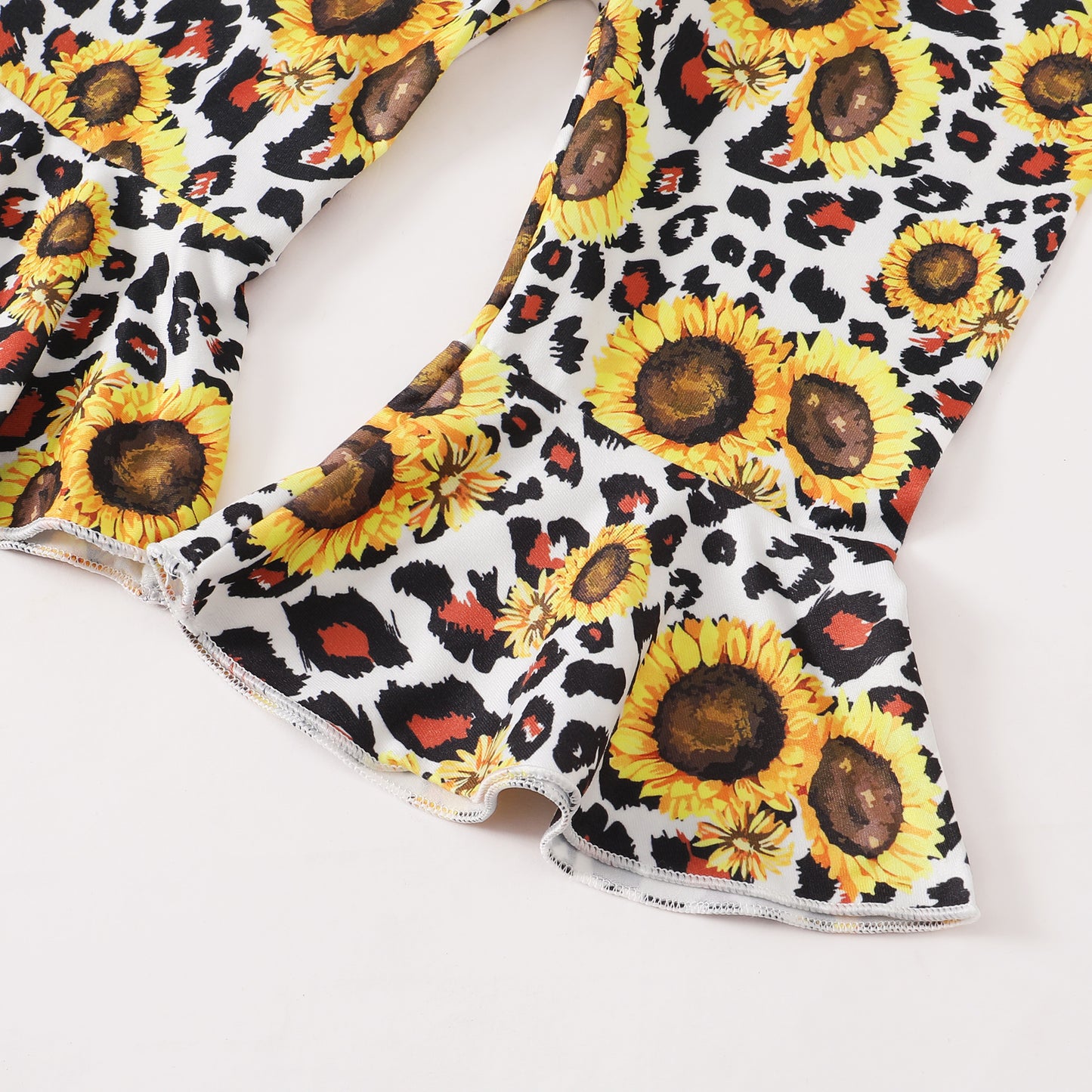 Baby Girls Outfits Solid Color Romper Top Sunflower Print Pants Headband 3Pcs Winter Clothes Set F132111601