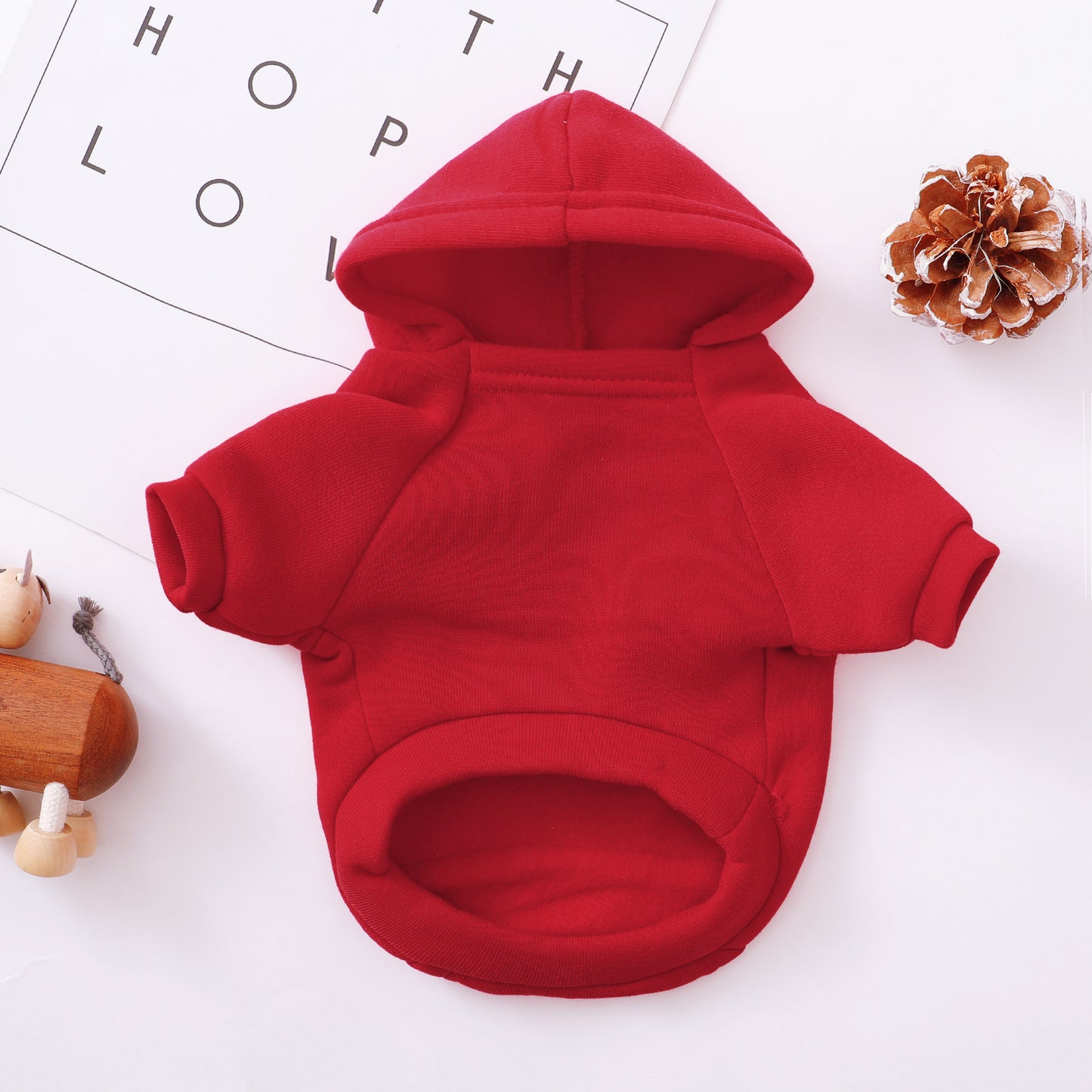 Pet Dog and Cat Clothes Pet Fashion Hoodie with Pockets Red 32108006-3