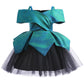 Baby Girls Princess Dress Off The Shoulder Gauze One Piece Party Dress Green 8437