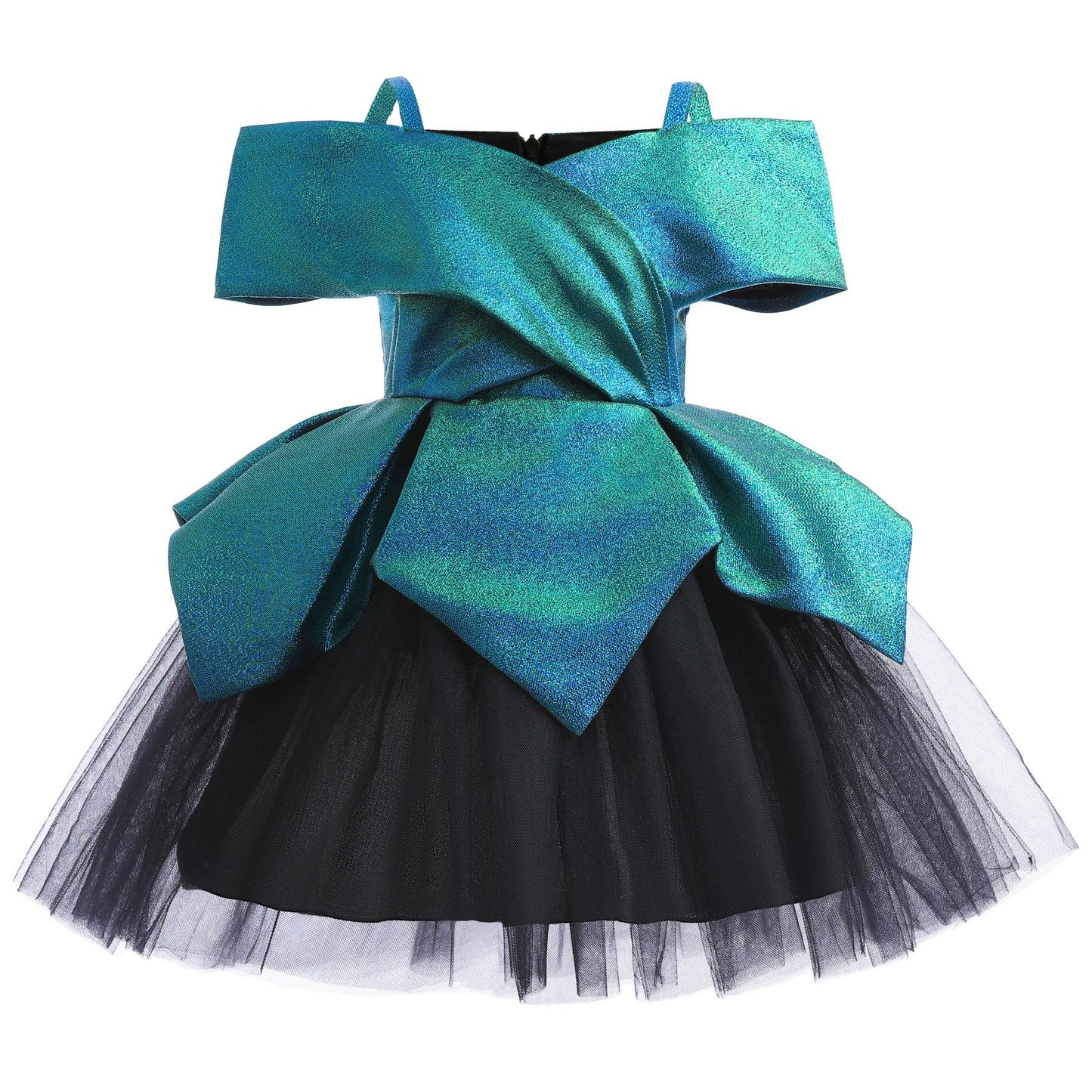 Baby Girls Princess Dress Off The Shoulder Gauze One Piece Party Dress Green 8437