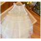 Kids Fashion Girls' Dress Summer Sleeveless Strap Dress Princess Dress White 22X074