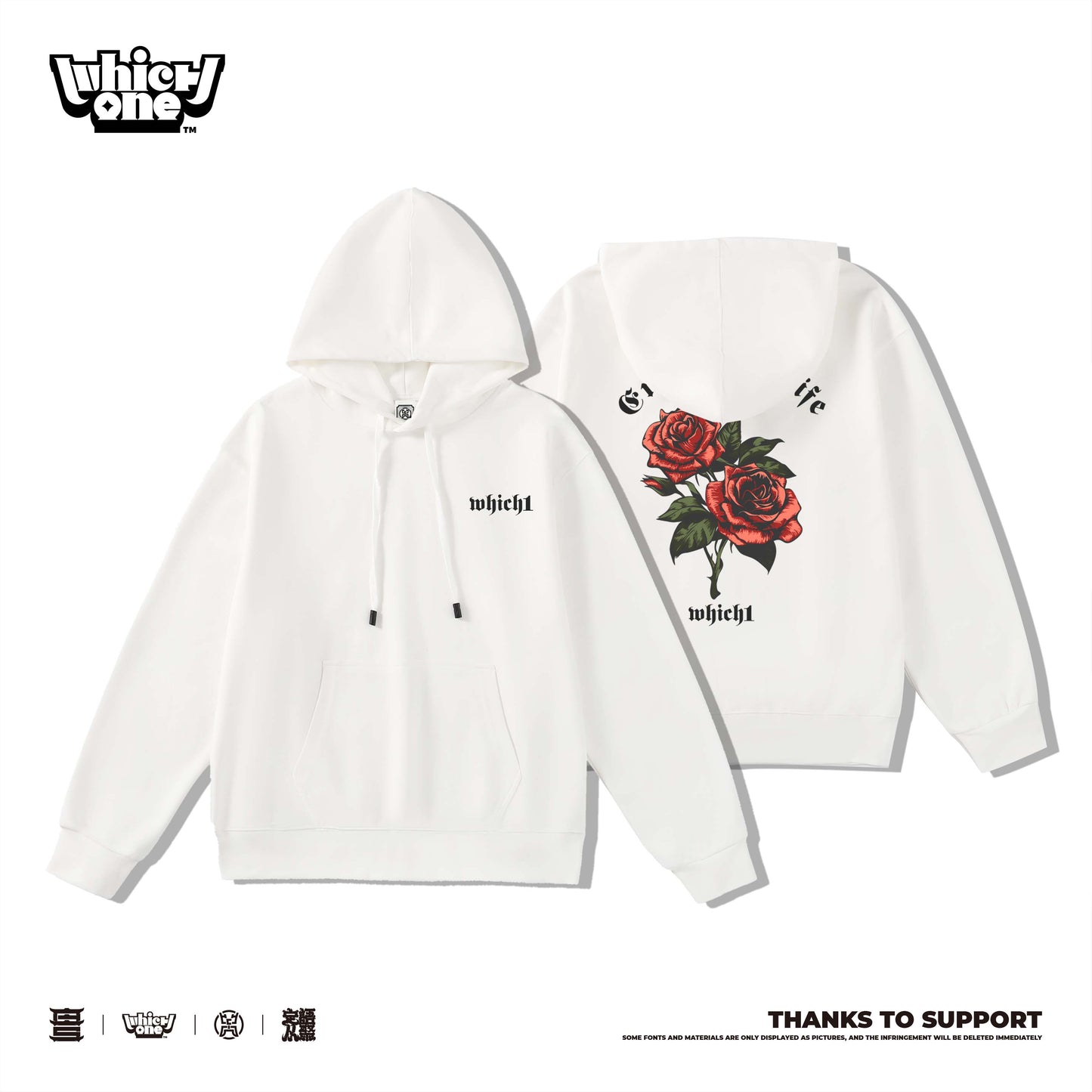 Customized Hoodie Sweater New Cotton, art rose, Matching Outfits, Men Women, Whatever Design You WantDZ2214