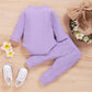 Baby Girls Outfits Purple Color Romper Top Pants Headband 2Pcs Winter Clothes Set YMX2006080-1