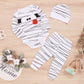 Baby Clothes Baby Romper Animation Print Hoodie 3PCS Long Sleeve Trousers Suit Hat Included YMX2009206