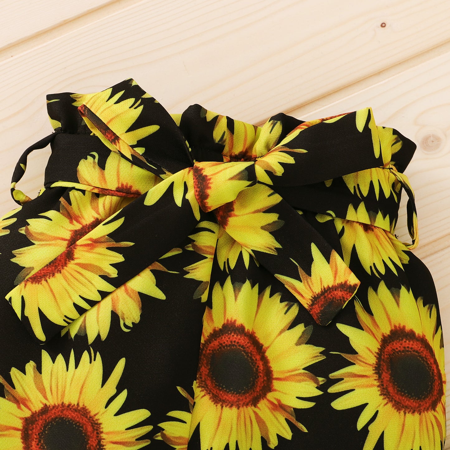 Baby Girls Outfits Solid Color Romper Top Sunflower Print Pants Headband 3Pcs Winter Clothes Set YMX2009208