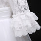 Baby Girls Princess Dress Lace Long Sleeve Snow White One Piece White C666