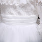 Baby Girls Princess Dress Lace Long Sleeve Snow White One Piece White C666