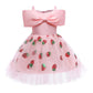 Princess Dress For Girls Strawberry Print Off The Shoulder Gauze Dress Princess One Piece Party Dress ZT-8275