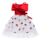 Princess Dress For Girls Strawberry Print Off The Shoulder Gauze Dress Princess One Piece Party Dress ZT-8275