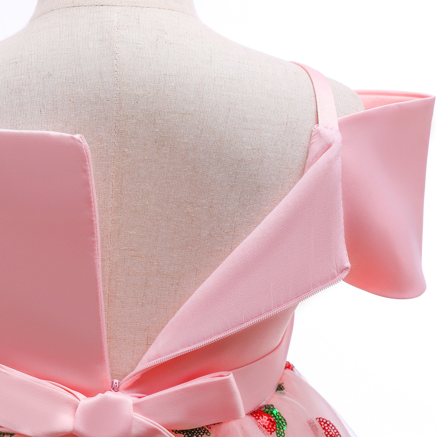 Princess Dress For Girls Strawberry Print Off The Shoulder Gauze Dress Princess One Piece Party Dress ZT-8275