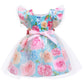 KID FASHION Girls Dress Light Blue New Satin Bow Children's Princess Dress Dress Skirt Gauze Skirt  8315