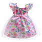 KID FASHION Girls Dress Light Blue New Satin Bow Children's Princess Dress Dress Skirt Gauze Skirt  8315