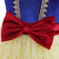Kids fashion Girls Princess Dress Snow White Bubble Sleeve Gauze Dress 1PCS Princess Dress Blue 8434
