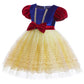 Kids fashion Girls Princess Dress Snow White Bubble Sleeve Gauze Dress 1PCS Princess Dress Blue 8434