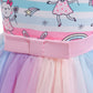 Kids Fashion Princess Dress For Toddler Girls Rainbow Rabbit Gauze Dress One Piece Party Dress ZT-S852