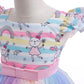 Kids Fashion Princess Dress For Toddler Girls Rainbow Rabbit Gauze Dress One Piece Party Dress ZT-S852