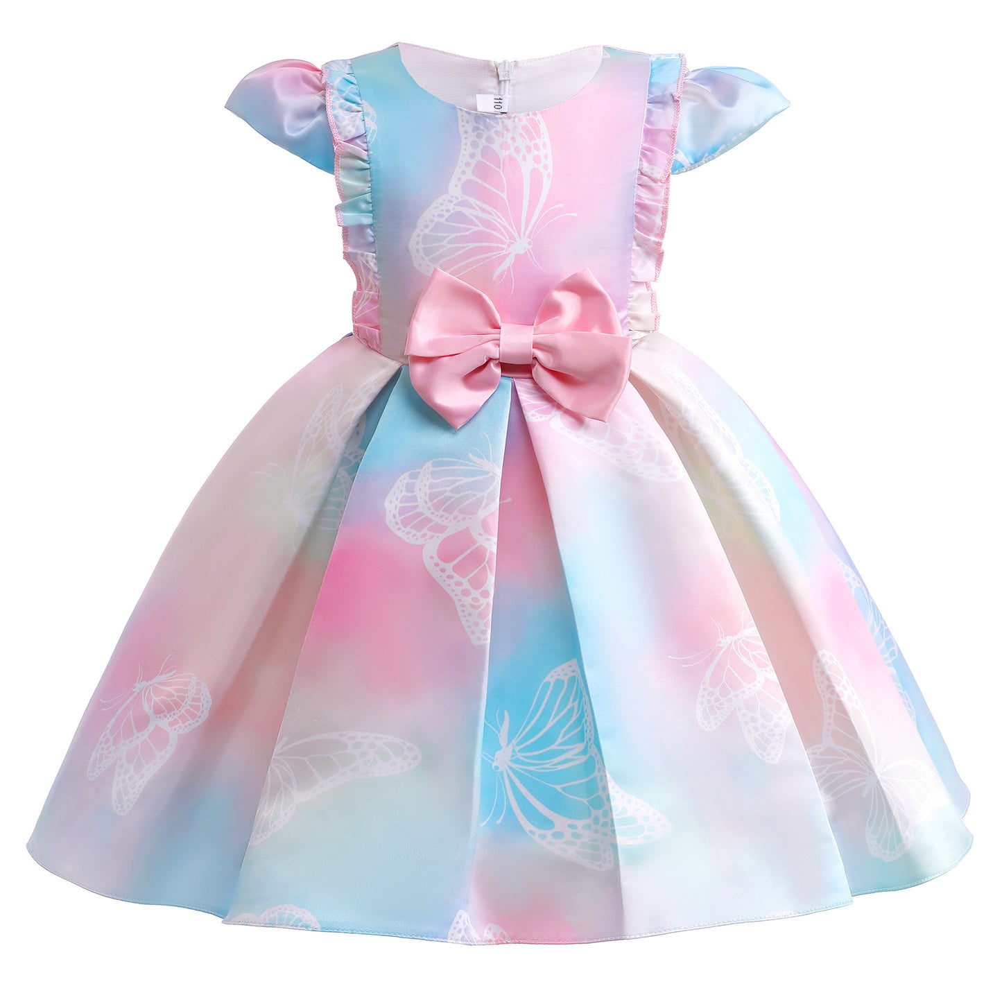 Girls Princess Dress Butterfly Bow Evening Tie-dye Dress One Piece Party Feast Dress ZT-8560