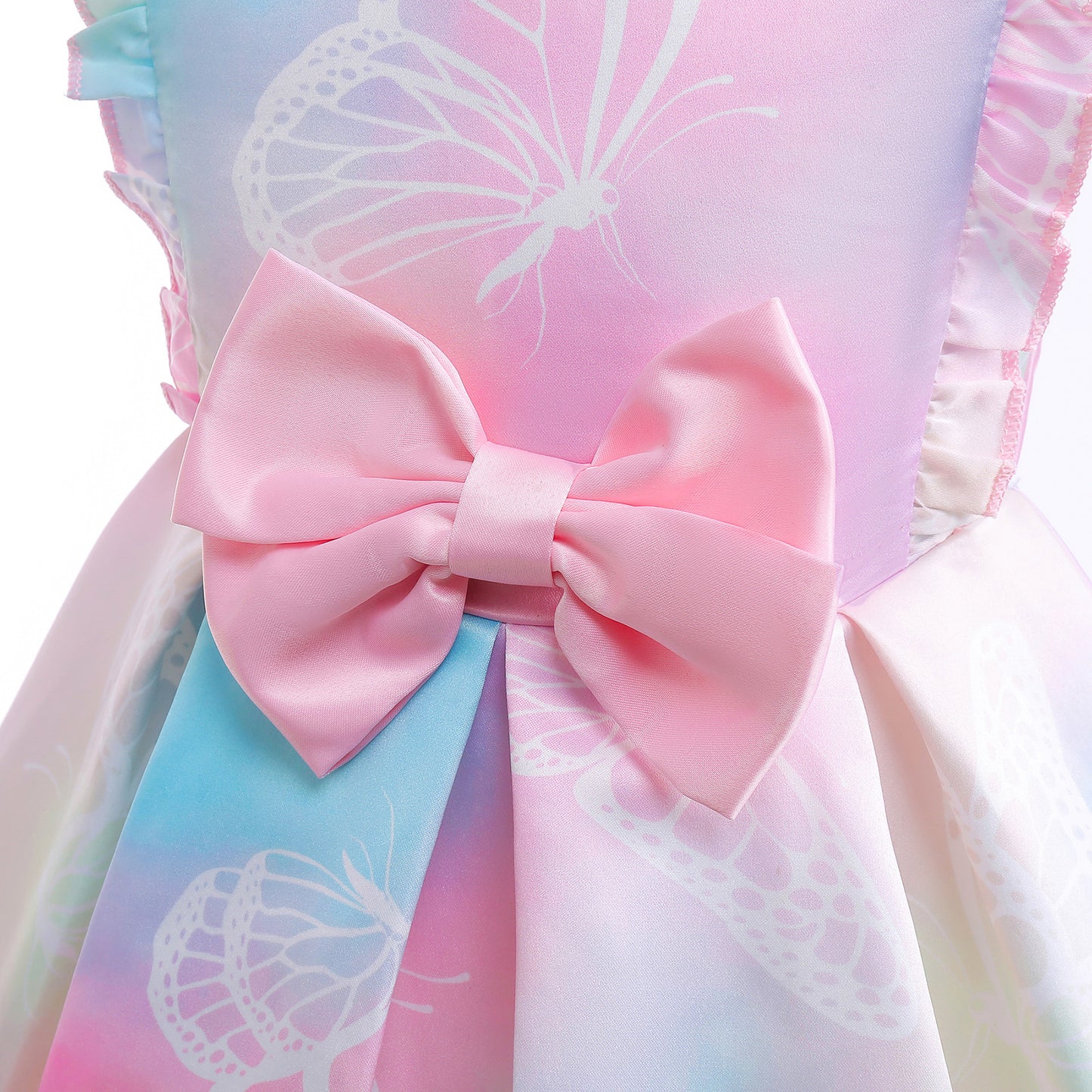 Girls Princess Dress Butterfly Bow Evening Tie-dye Dress One Piece Party Feast Dress ZT-8560