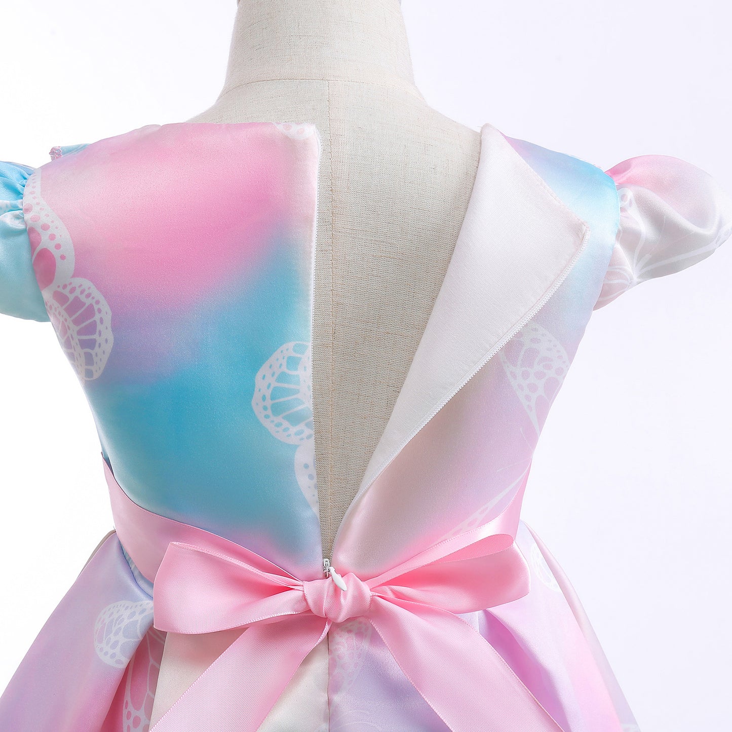 Girls Princess Dress Butterfly Bow Evening Tie-dye Dress One Piece Party Feast Dress ZT-8560