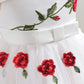 Kids Fashion Girls Princess Dress Off The Shoulder Rose Print Dress One Piece Performance Dress ZT-2910