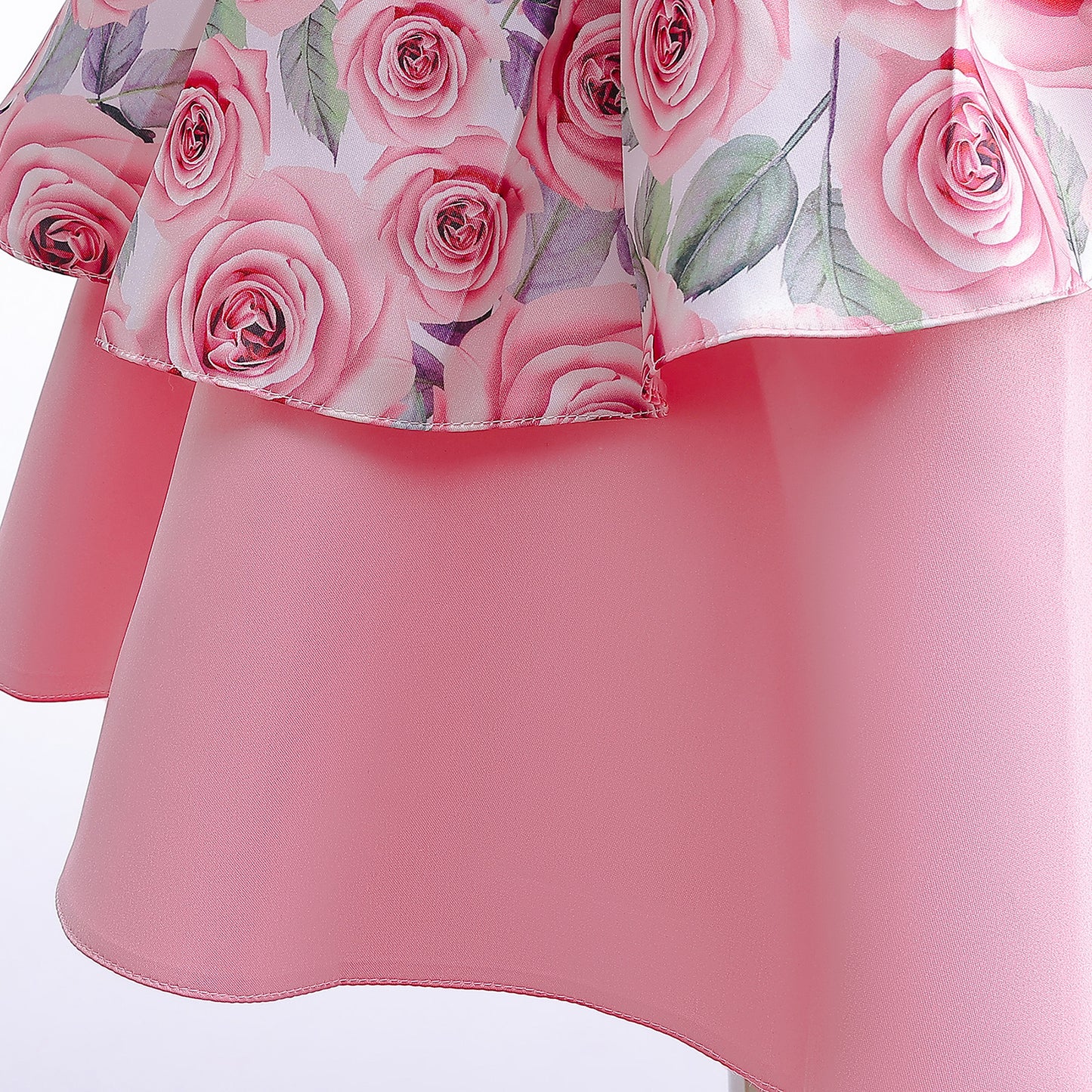 Baby Girls Princess Dress Floral Bow Sloping Shoulder Summer Performance Dress One Piece Party Dress ZT-8576