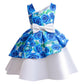 Baby Girls Princess Dress Floral Bow Sloping Shoulder Summer Performance Dress One Piece Party Dress ZT-8576