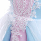 Toddler Baby Girls Princess Dress Bubble Sleeve Round Neck Embroidery Dress 1PCS Princess Dress Blue Z838