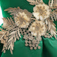 Toddler Baby Girls Princess Dress Embroidery One Shoulder Puffy Dress 1PCS Princess Dress Green 8428