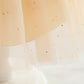 kid fashion Girls Princess Dress Sequins long Sleeve Round Neck Gauze Dress 1PCS Princess Dress Gold C777