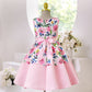 KID FASHION Baby Girls Princess Dress Floral Bow Sleeveless Party One Piece Performance Dress 8042