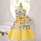 KID FASHION Baby Girls Princess Dress Floral Bow Sleeveless Party One Piece Performance Dress 8042