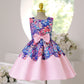 KID FASHION Baby Girls Princess Dress Floral Bow Sleeveless Party One Piece Performance Dress 8042