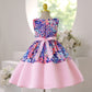 KID FASHION Baby Girls Princess Dress Floral Bow Sleeveless Party One Piece Performance Dress 8042