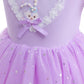 Kids fashion Princess Dress For Girls Rabbit Print Gauze Sleeveless Dress One Piece Party Dress Purple ZT-S850