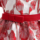 Kids Fashion Girls Princess Dress Embroidery Bubble Sleeve Party One Piece Performacnce Dress Red 2800