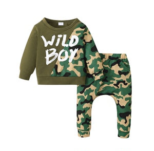 Baby Clothes Baby Outfit Long Sleeve Camouflage Print Pants 2PCS 32105617