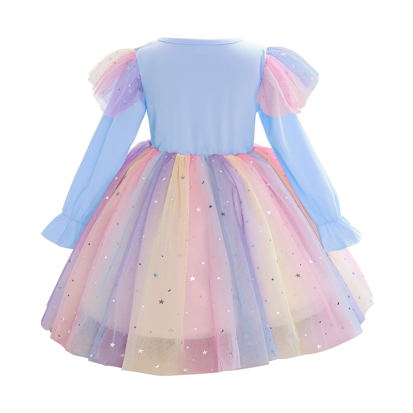 KIDS FASHION Girls Princess Dress Unicorn Print Gauze Dress 1PCS Princess Dress ,Pink C863
