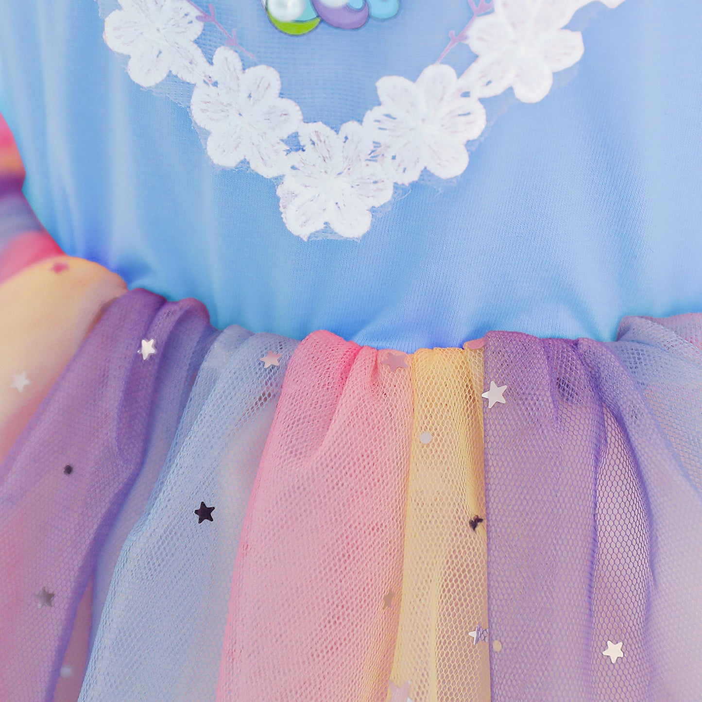 KIDS FASHION Girls Princess Dress Unicorn Print Gauze Dress 1PCS Princess Dress ,Pink C863