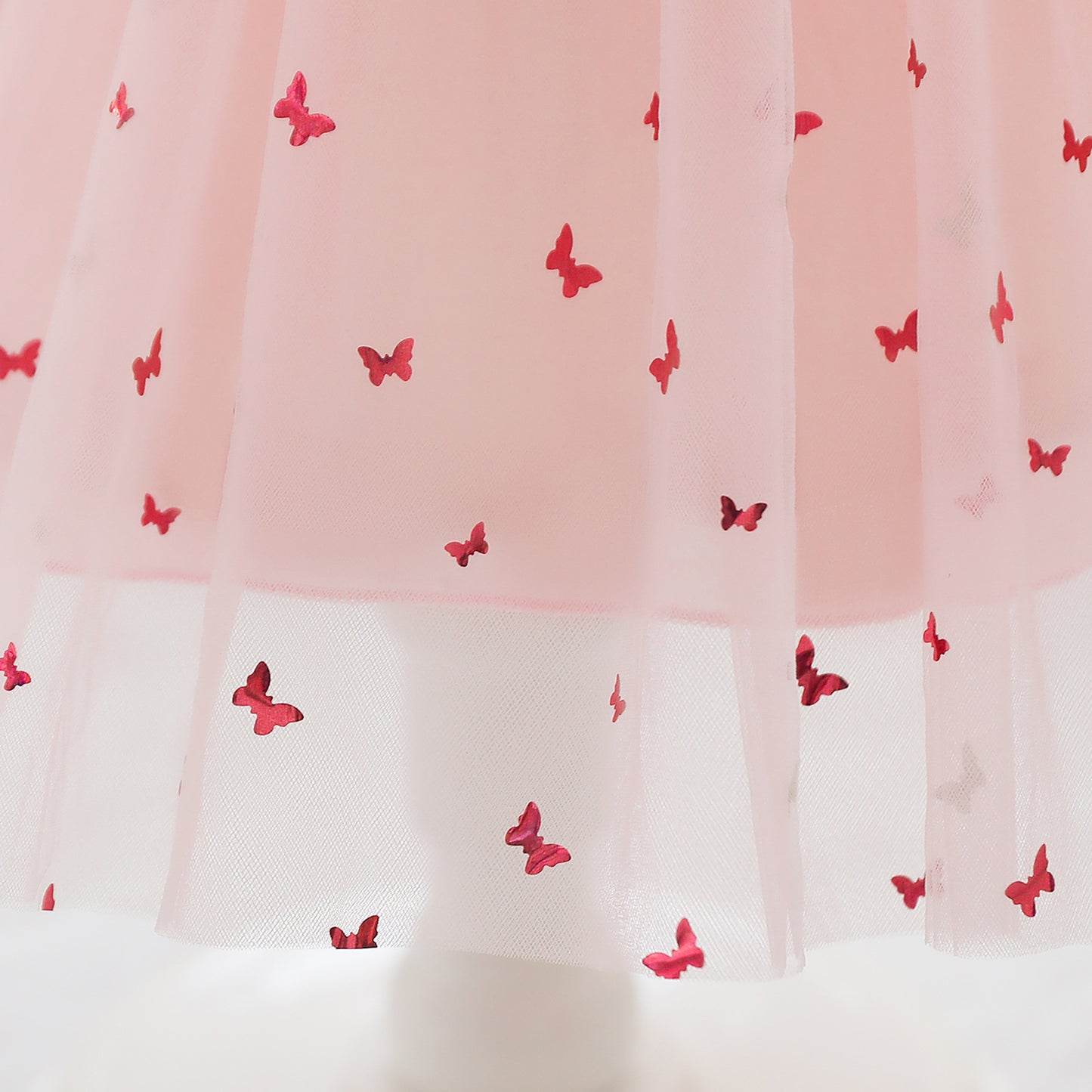 KIDS FASHION Baby Girls Princess Dress Summer Sequin Off The Shoulder Puffy Gauze One Piece Party Dress Pink 8439