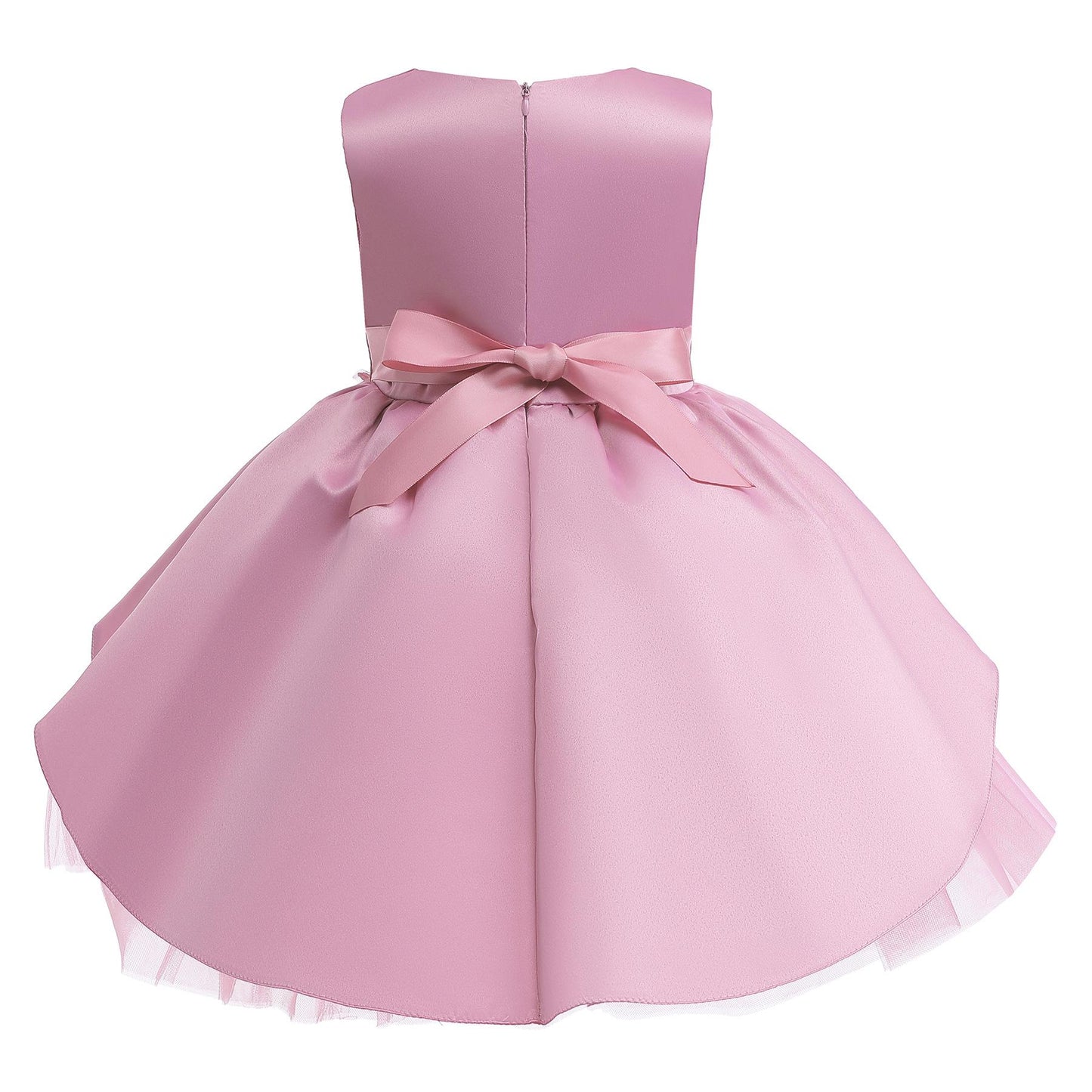 Toddler Baby Girls Princess Dress Embroidery Sleeveless Round Neck Puffy Dress 1PCS Princess Dress Pink 8422