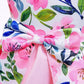 Girls Dress Pink Floral Print Children's Clothing Children's Dress Flying Sleeve Children's Princess Dress 8310
