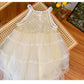 Kids Fashion Girls' Dress Summer Sleeveless Strap Dress Princess Dress White 22X074