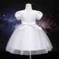 Girls Dress New Short Sleeve Children's Wear Birthday Princess Dress Puff Sleeve Mesh Dress2359